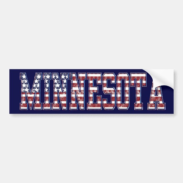PATRIOTIC MINNESOTA BUMPER STICKER (Front)