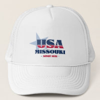 Patriotic Missouri Typography Trucker Hat