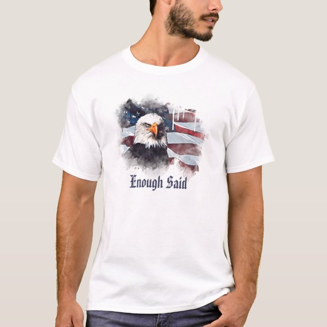 *~*  Patriotic Modern American Eagle Head USA Flag T-Shirt (Front)