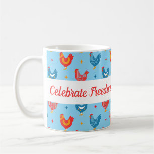 Patriotic modern chicken mug
