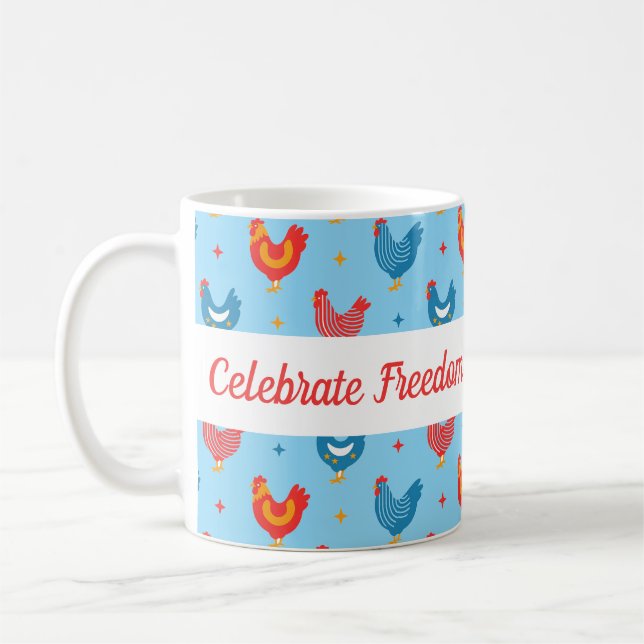 Patriotic modern chicken mug (Left)