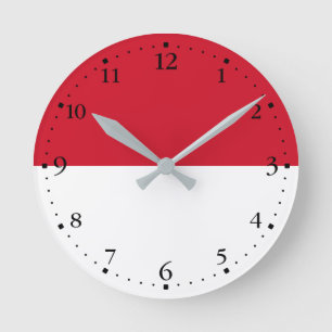 Patriotic Monaco Flag Round Clock