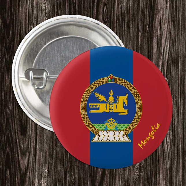 Patriotic Mongolia button, Mongolian Flag 3 Cm Round Badge (Creator Uploaded)