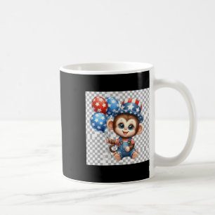 Patriotic Monkey 2 Sticker Coffee Mug