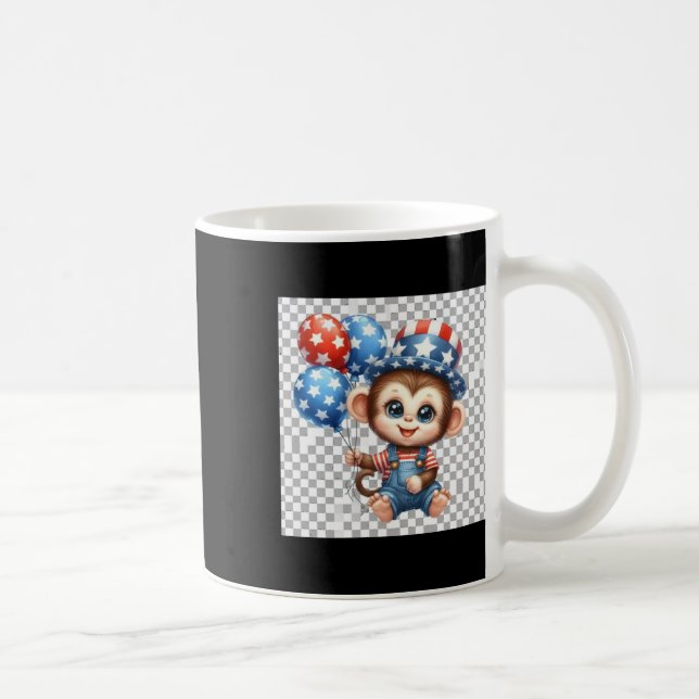 Patriotic Monkey 2 Sticker  Coffee Mug (Right)