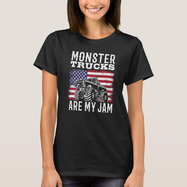 Patriotic Monster Truck Are My Jam Truck  american T-Shirt (Front)