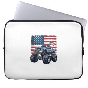 Patriotic Monster Truck Vintage Engraving Design_1 Laptop Sleeve