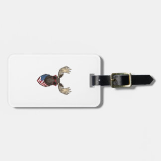 Patriotic Moose Sunglasses Vintage Vector Design_1 Luggage Tag