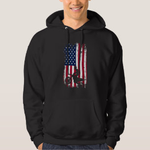 Patriotic Motocrosser  Dirt Bike  American Flag Mo Hoodie