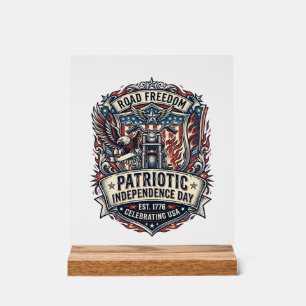 Patriotic Motor Patriot Biker Road Freedom Patriot Acrylic Sign