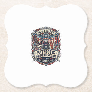 Patriotic Motor Patriot Biker Road Freedom Patriot Paper Coaster