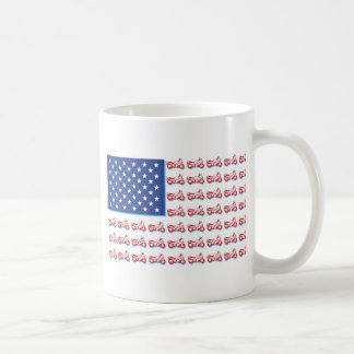 Patriotic Motorcycle Flag with a Blue Shadow Coffee Mug