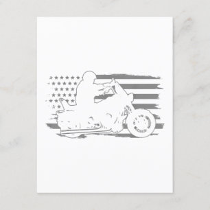 Patriotic Motorcycle Vintage American Flag Biker Enclosure Card