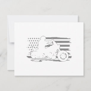 Patriotic Motorcycle Vintage American Flag Biker Invitation