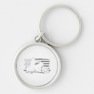 Patriotic Motorcycle Vintage American Flag Biker Key Ring