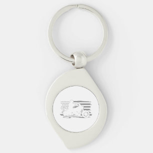 Patriotic Motorcycle Vintage American Flag Biker Key Ring