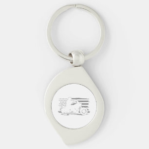 Patriotic Motorcycle Vintage American Flag Biker Key Ring