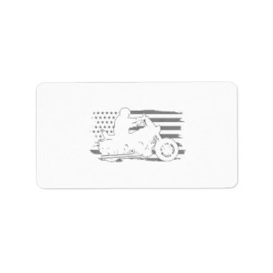 Patriotic Motorcycle Vintage American Flag Biker Label