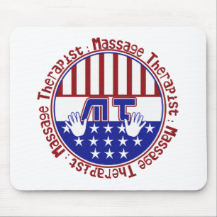 PATRIOTIC MT - MASSAGE THERAPIST - FLAG COLORS MOUSE PAD