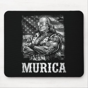 Patriotic Murica 4th Of July Usa Ben Franklin Amer Mouse Pad