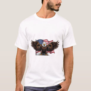 Patriotic Muscular Eagle USA Flag Men's T-Shirt