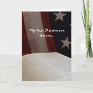 Patriotic My First Christmas in Heaven Holiday Card