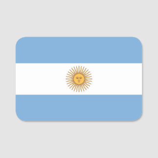 Patriotic name tag with flag of Argentina