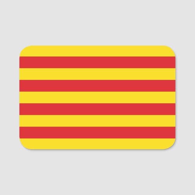 Patriotic name tag with flag of Catalonia (Front)