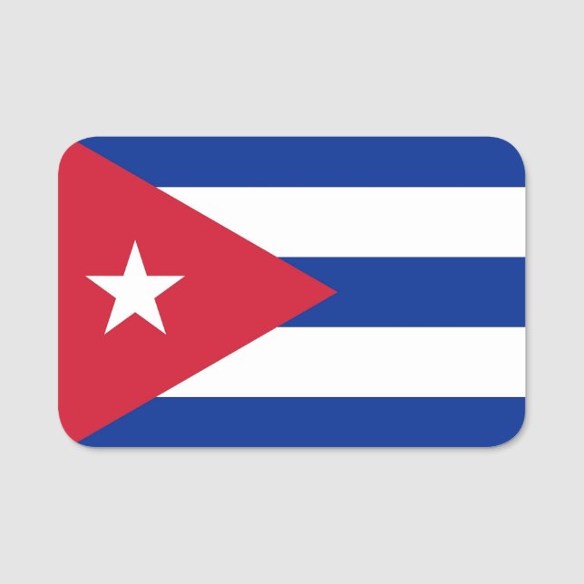 Patriotic name tag with flag of Cuba (Front)