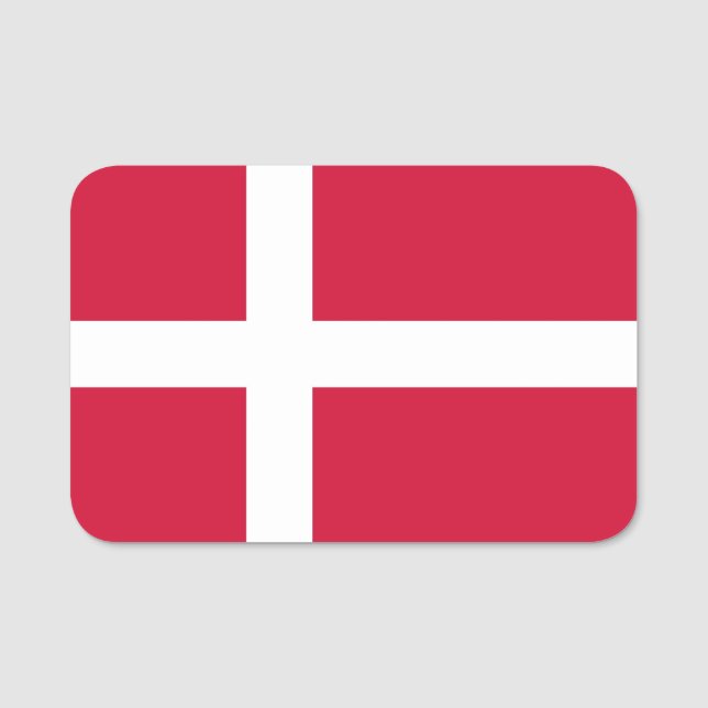 Patriotic name tag with flag of Denmark (Front)