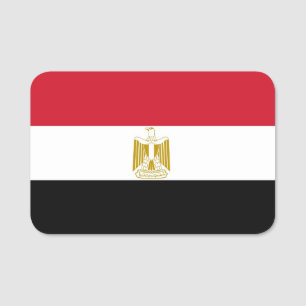 Patriotic name tag with flag of Egypt