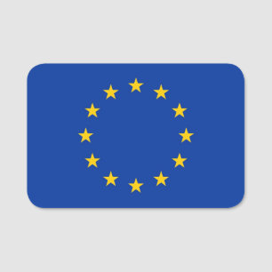 Patriotic name tag with flag of European Union