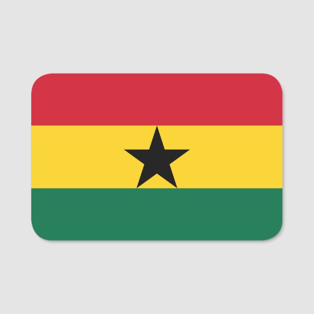 Patriotic name tag with flag of Ghana (Front)