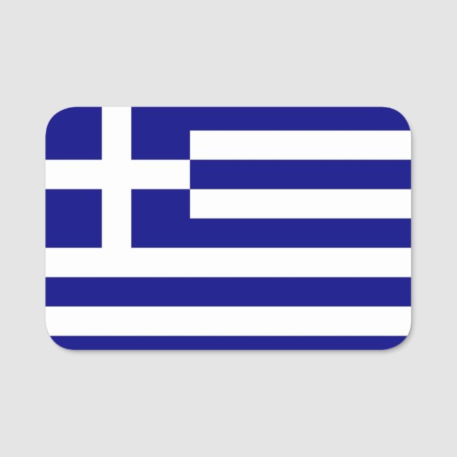 Patriotic name tag with flag of Greece (Front)