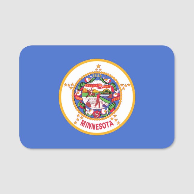 Patriotic name tag with flag of Minnesota (Front)