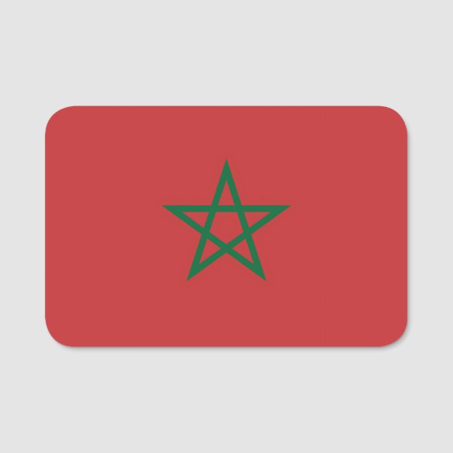 Patriotic name tag with flag of Morocco (Front)