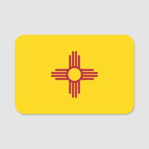 Patriotic name tag with flag of New Mexico
