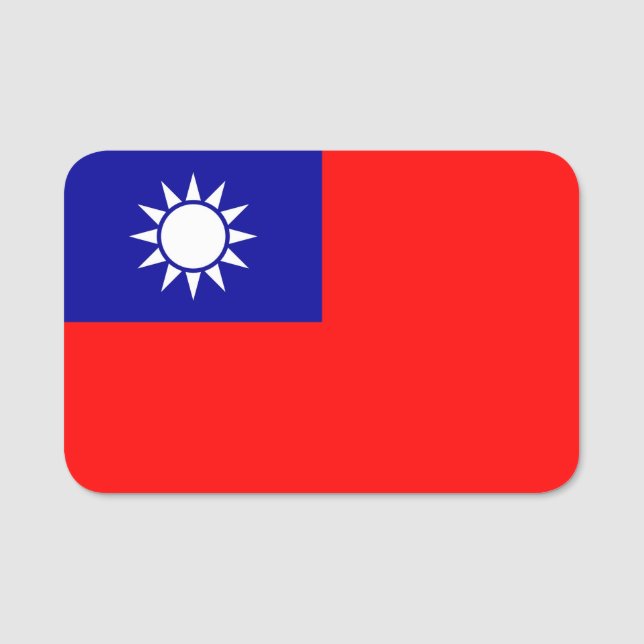 Patriotic name tag with flag of Taiwan (Front)