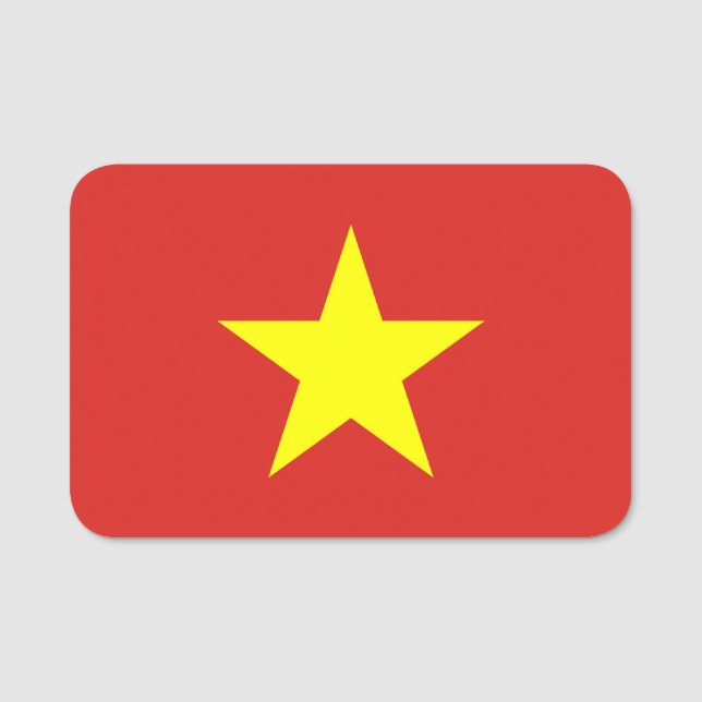 Patriotic name tag with flag of Vietnam (Front)