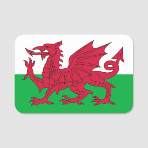 Patriotic name tag with flag of Wales