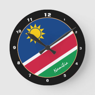 Patriotic Namibian Flag, Namibia Home / design Round Clock