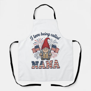 Patriotic Nana Gnome Vintage Grandmother Shirt Des Apron
