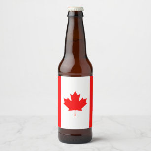 Patriotic National Flag of CANADA Beer Bottle Label