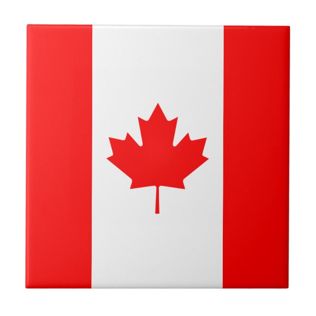 Patriotic National Flag of CANADA Ceramic Tile (Front)