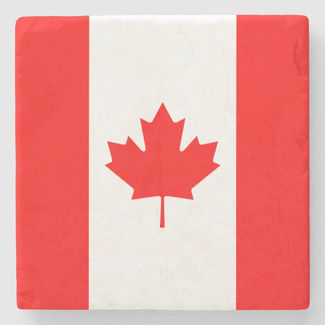 Patriotic National Flag of CANADA Stone Coaster (Front)