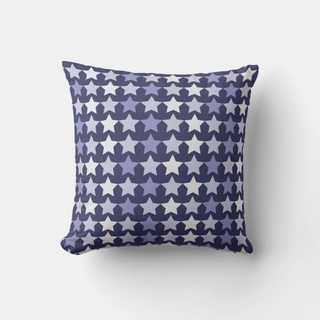 Patriotic Navy Blue Stars Cushion (Front)
