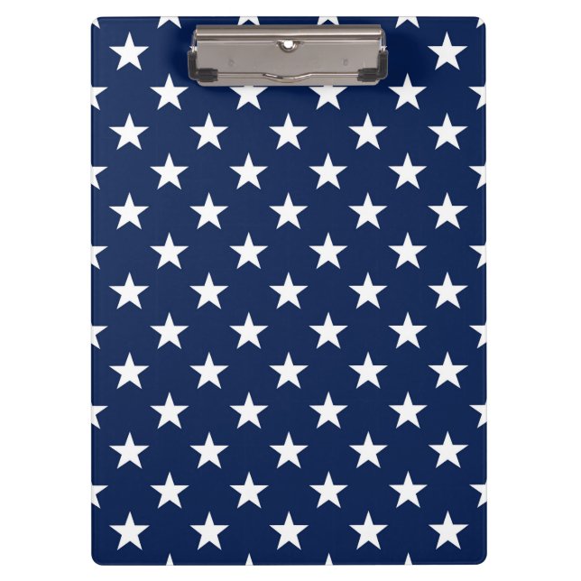 Patriotic Navy Blue USA Flag Stars Pattern Clipboard (Front)