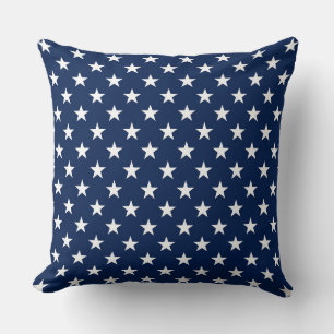 Patriotic Navy Blue USA Flag Stars Pattern Cushion