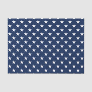 Patriotic Navy Blue USA Flag Stars Pattern Tissue Paper