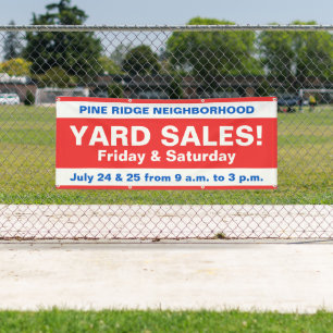 Patriotic Neighborhood Yard Sale Banner
